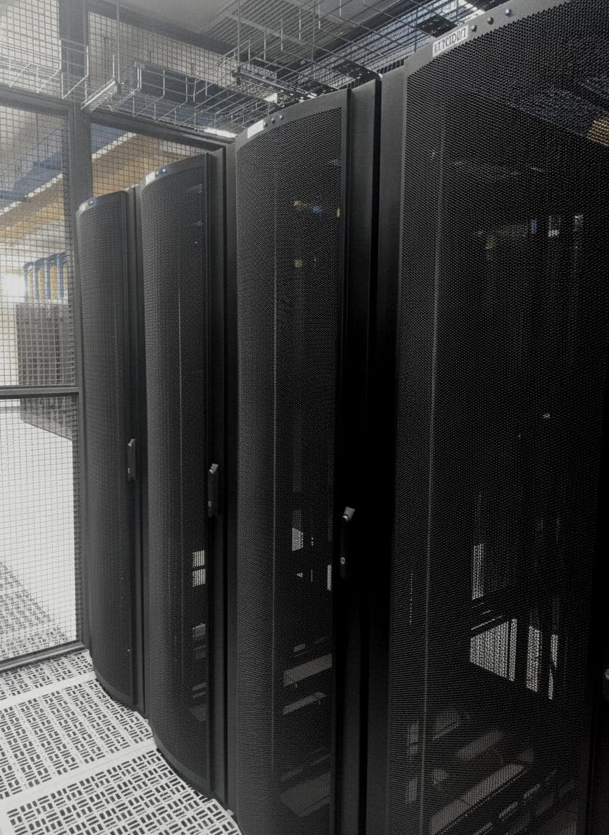 HR Series server rack enclosure, angled view